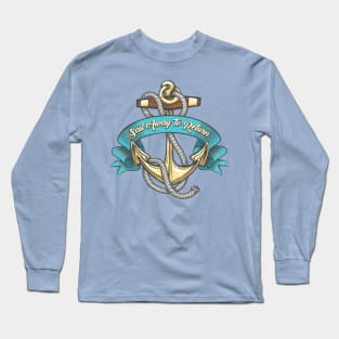 Anchor with Ropes and Ribbon Tattoo Illustration Long Sleeve T-Shirt